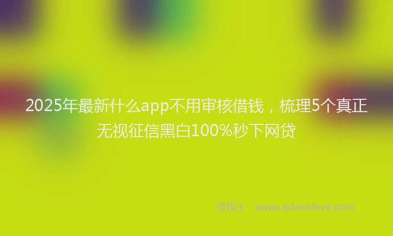 2025年最新什么app不用审核借钱，梳理5个真正无视征信黑白100%秒下网贷