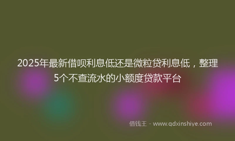 2025年最新借呗利息低还是微粒贷利息低，整理5个不查流水的小额度贷款平台