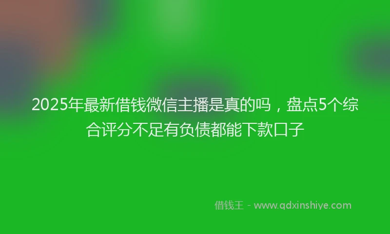 2025年最新借钱微信主播是真的吗，盘点5个综合评分不足有负债都能下款口子