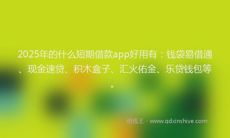2025年的什么短期借款app好用有：钱袋易借通、现金速贷、积木盒子、汇火佑金、乐贷钱包等。