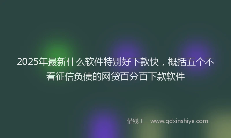 2025年最新什么软件特别好下款快，概括五个不看征信负债的网贷百分百下款软件