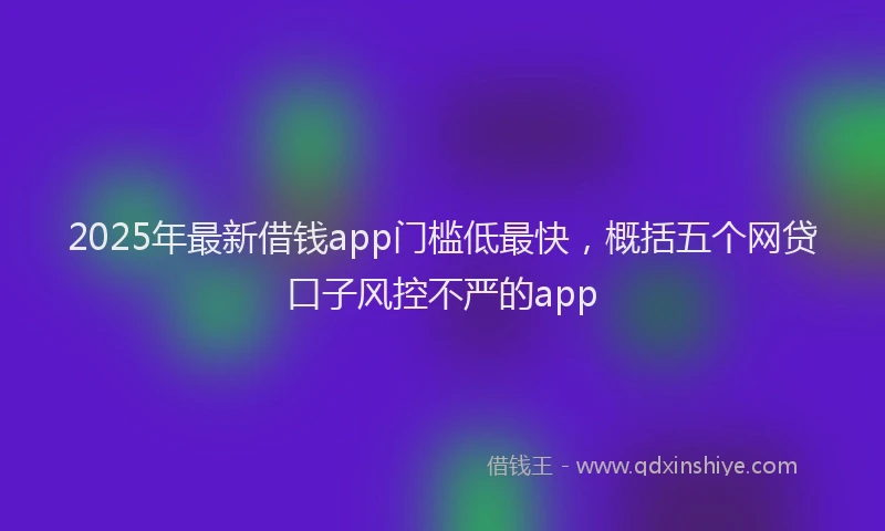 2025年最新借钱app门槛低最快，概括五个网贷口子风控不严的app