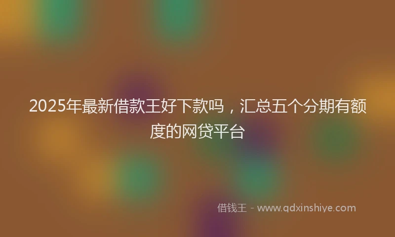 2025年最新借款王好下款吗，汇总五个分期有额度的网贷平台