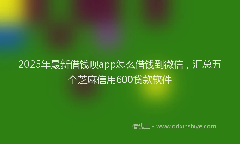2025年最新借钱呗app怎么借钱到微信，汇总五个芝麻信用600贷款软件