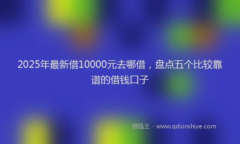 2025年最新借10000元去哪借，盘点五个比较靠谱的借钱口子
