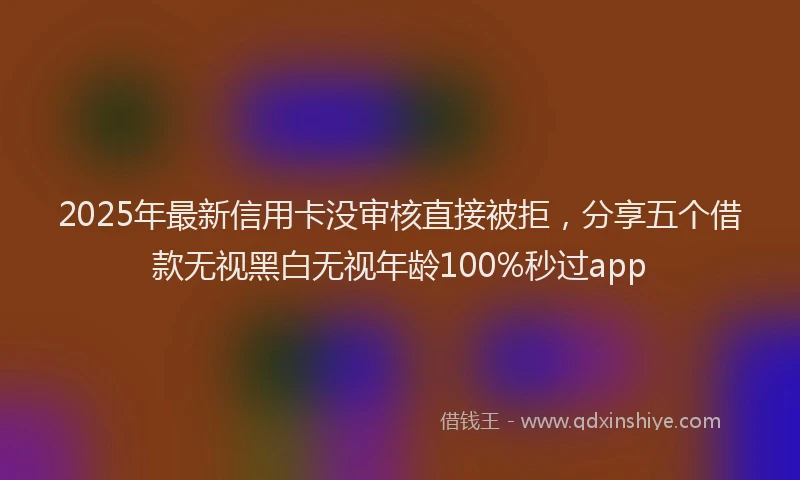 2025年最新信用卡没审核直接被拒，分享五个借款无视黑白无视年龄100%秒过app