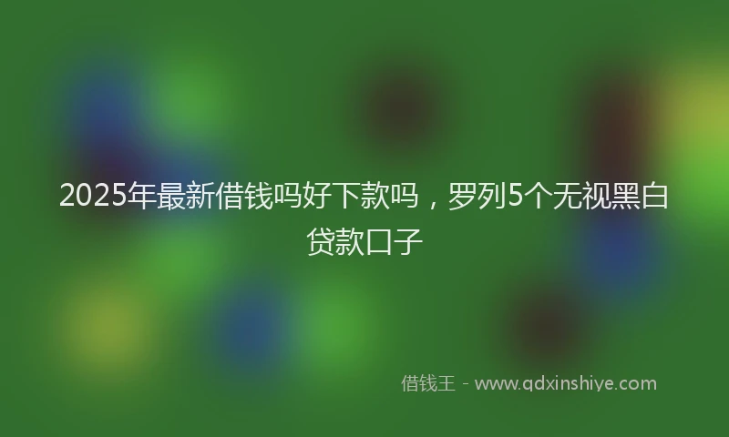 2025年最新借钱吗好下款吗，罗列5个无视黑白贷款口子