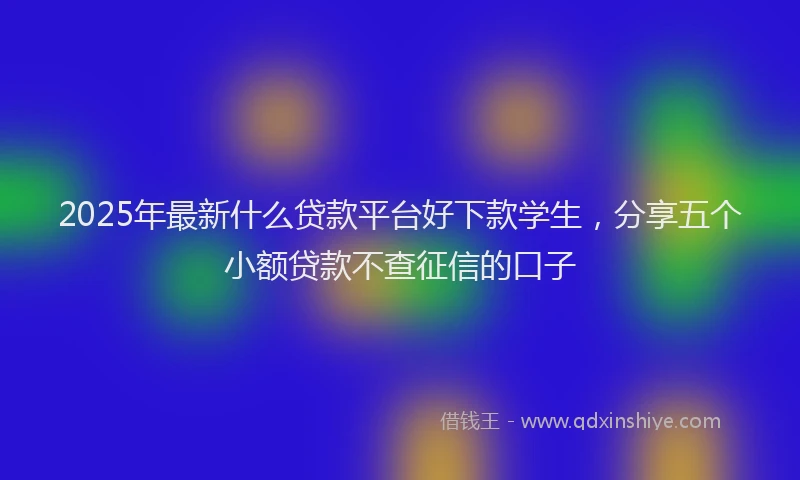 2025年最新什么贷款平台好下款学生，分享五个小额贷款不查征信的口子
