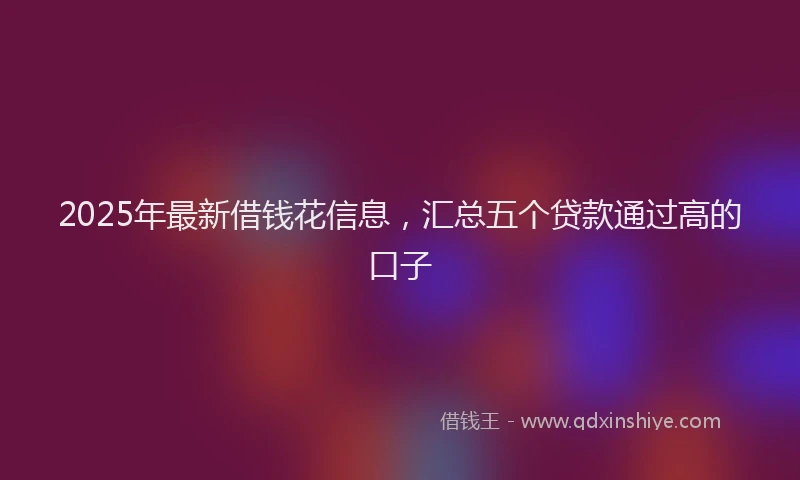 2025年最新借钱花信息，汇总五个贷款通过高的口子