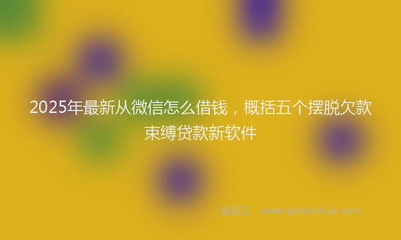 2025年最新从微信怎么借钱，概括五个摆脱欠款束缚贷款新软件