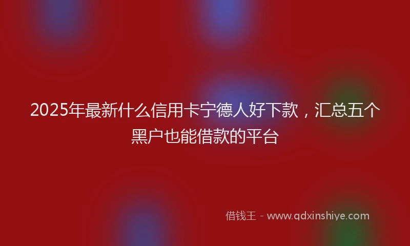 2025年最新什么信用卡宁德人好下款，汇总五个黑户也能借款的平台