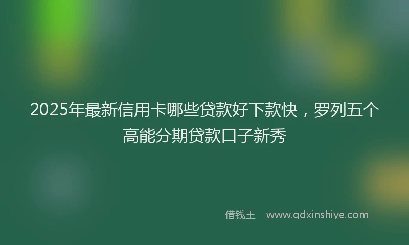 2025年最新信用卡哪些贷款好下款快，罗列五个高能分期贷款口子新秀