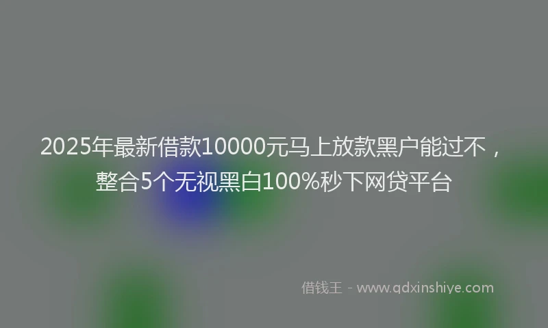 2025年最新借款10000元马上放款黑户能过不，整合5个无视黑白100%秒下网贷平台