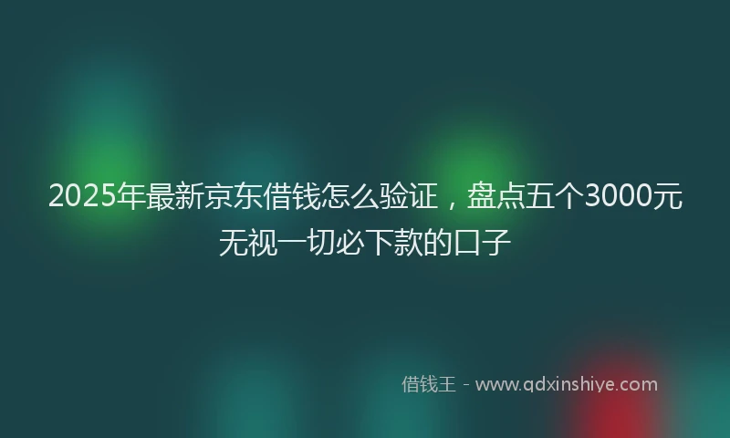 2025年最新京东借钱怎么验证，盘点五个3000元无视一切必下款的口子