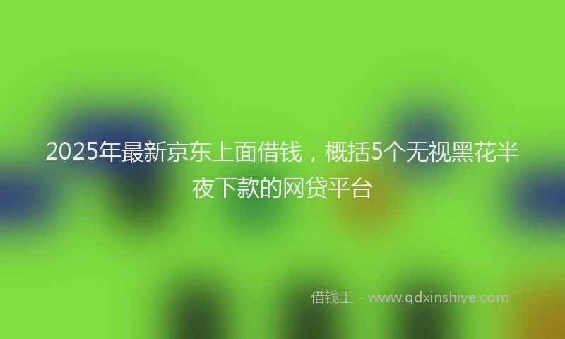 2025年最新京东上面借钱，概括5个无视黑花半夜下款的网贷平台