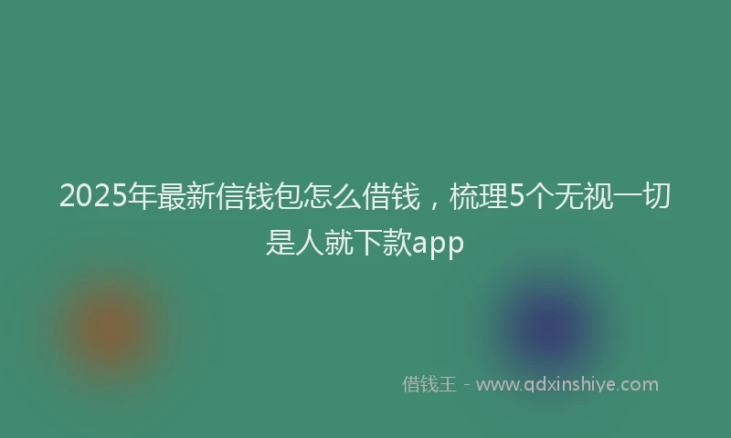 2025年最新信钱包怎么借钱，梳理5个无视一切是人就下款app