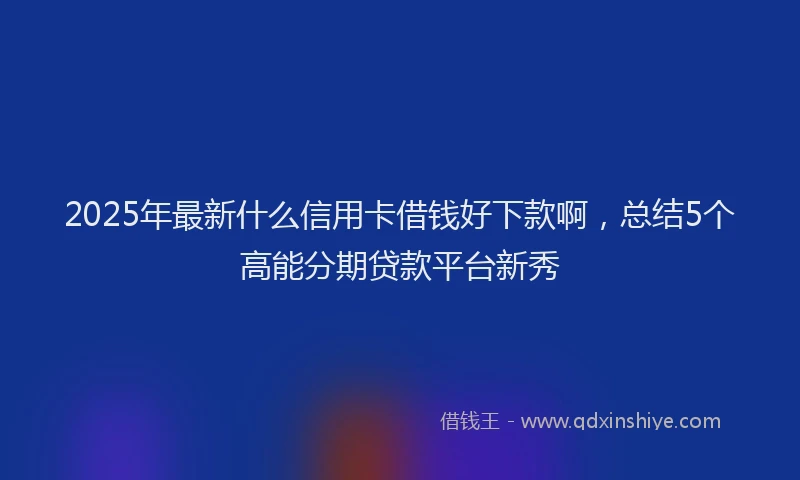 2025年最新什么信用卡借钱好下款啊，总结5个高能分期贷款平台新秀
