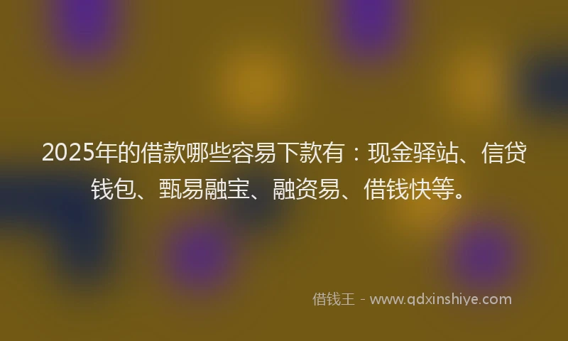 2025年的借款哪些容易下款有：现金驿站、信贷钱包、甄易融宝、融资易、借钱快等。