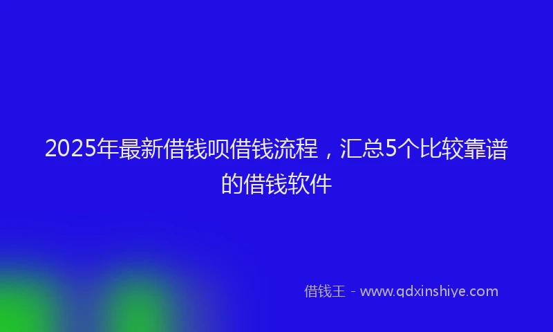2025年最新借钱呗借钱流程，汇总5个比较靠谱的借钱软件
