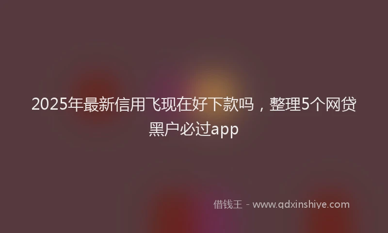 2025年最新信用飞现在好下款吗，整理5个网贷黑户必过app
