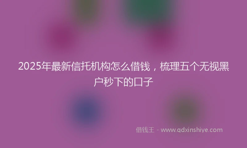 2025年最新信托机构怎么借钱，梳理五个无视黑户秒下的口子