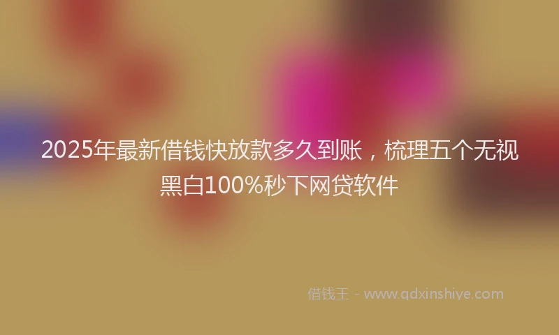 2025年最新借钱快放款多久到账，梳理五个无视黑白100%秒下网贷软件