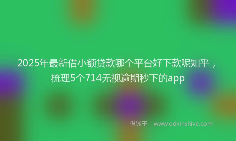 2025年最新借小额贷款哪个平台好下款呢知乎，梳理5个714无视逾期秒下的app
