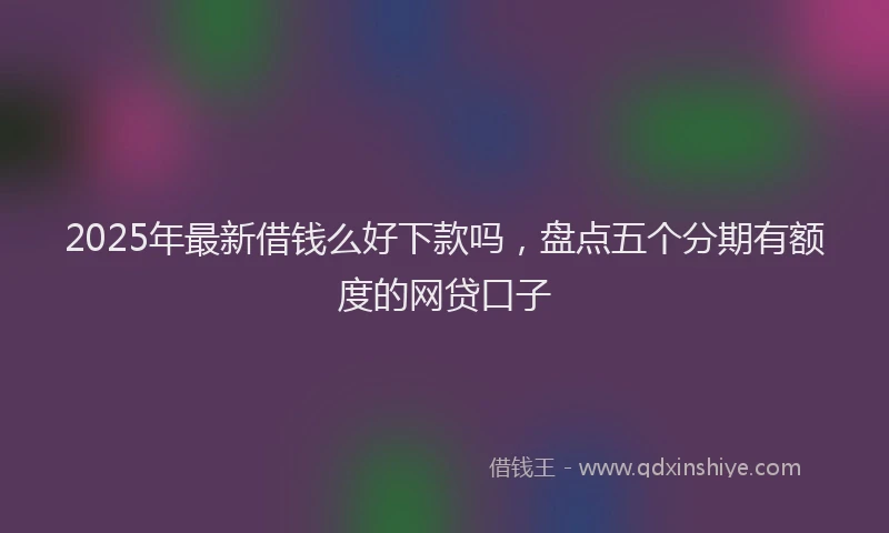 2025年最新借钱么好下款吗，盘点五个分期有额度的网贷口子