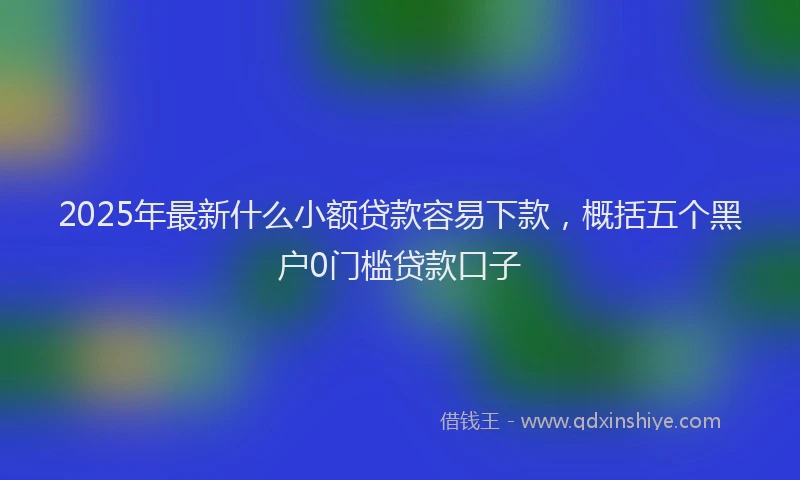 2025年最新什么小额贷款容易下款，概括五个黑户0门槛贷款口子