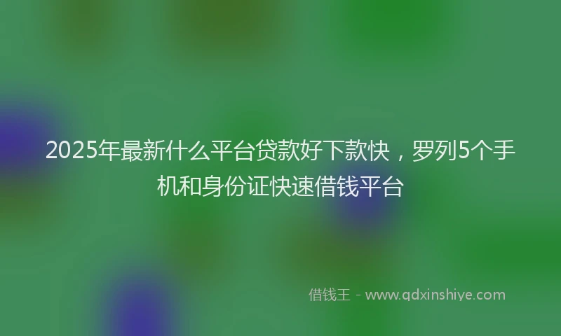2025年最新什么平台贷款好下款快，罗列5个手机和身份证快速借钱平台