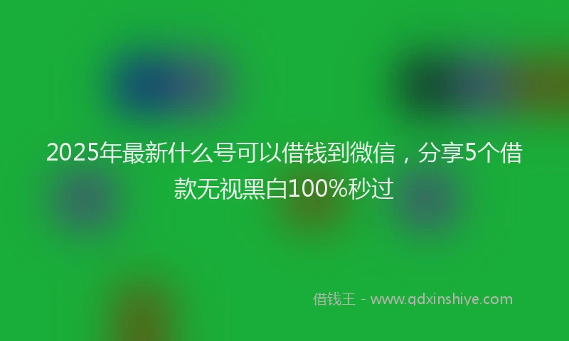 2025年最新什么号可以借钱到微信，分享5个借款无视黑白100%秒过