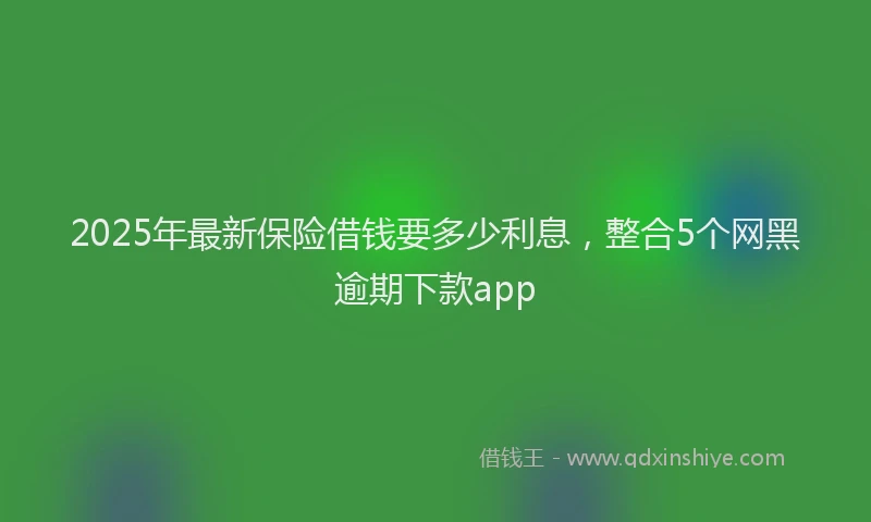 2025年最新保险借钱要多少利息，整合5个网黑逾期下款app