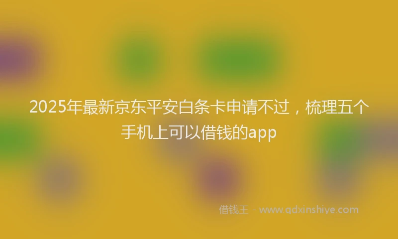 2025年最新京东平安白条卡申请不过，梳理五个手机上可以借钱的app