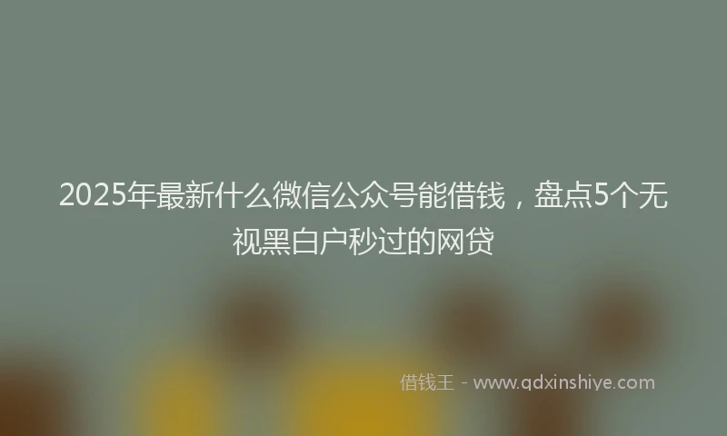2025年最新什么微信公众号能借钱，盘点5个无视黑白户秒过的网贷