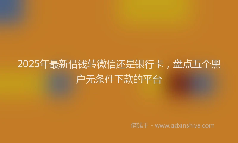 2025年最新借钱转微信还是银行卡，盘点五个黑户无条件下款的平台