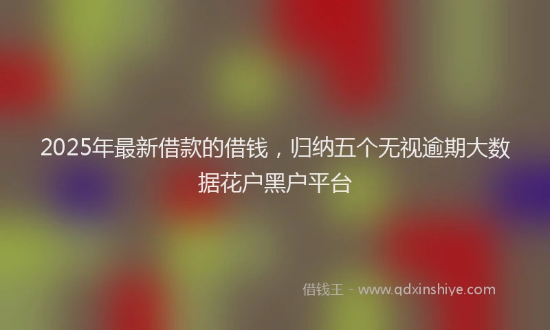 2025年最新借款的借钱，归纳五个无视逾期大数据花户黑户平台