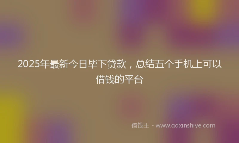 2025年最新今日毕下贷款，总结五个手机上可以借钱的平台