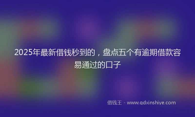 2025年最新借钱秒到的，盘点五个有逾期借款容易通过的口子
