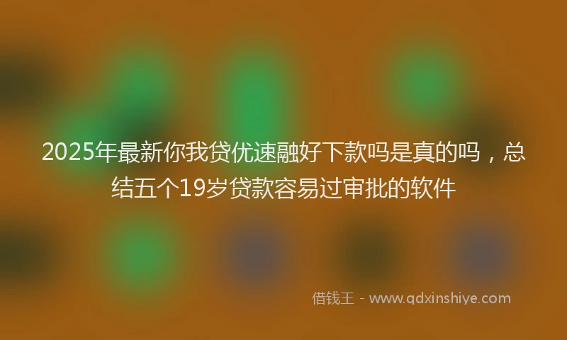 2025年最新你我贷优速融好下款吗是真的吗，总结五个19岁贷款容易过审批的软件