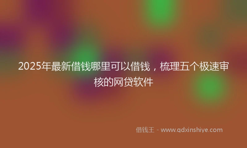 2025年最新借钱哪里可以借钱，梳理五个极速审核的网贷软件