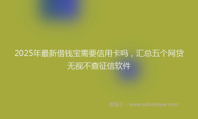 2025年最新借钱宝需要信用卡吗，汇总五个网贷无视不查征信软件