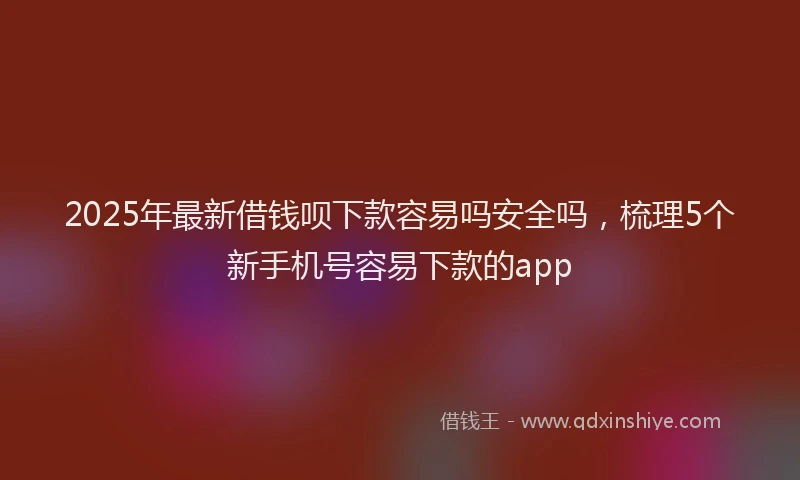 2025年最新借钱呗下款容易吗安全吗，梳理5个新手机号容易下款的app