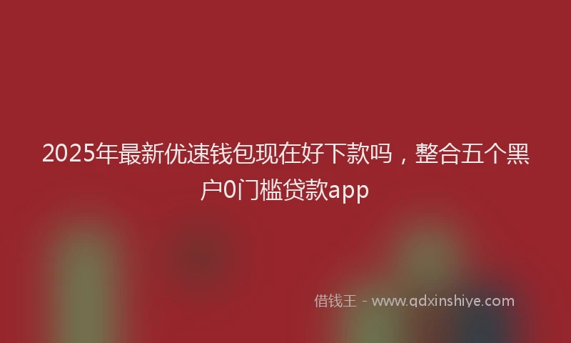 2025年最新优速钱包现在好下款吗，整合五个黑户0门槛贷款app