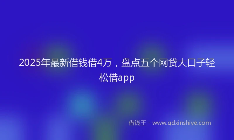 2025年最新借钱借4万，盘点五个网贷大口子轻松借app