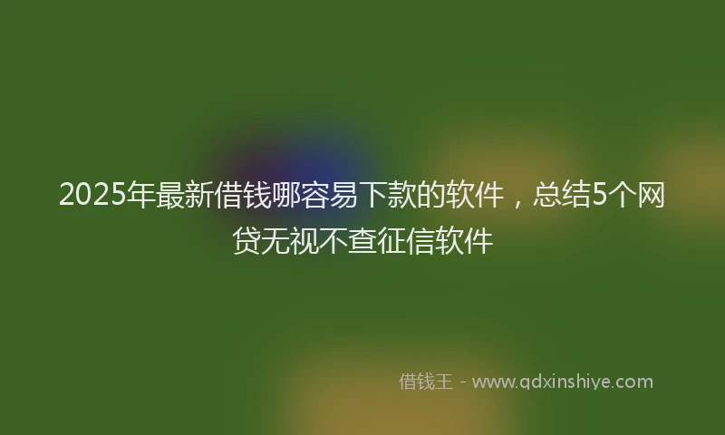 2025年最新借钱哪容易下款的软件，总结5个网贷无视不查征信软件