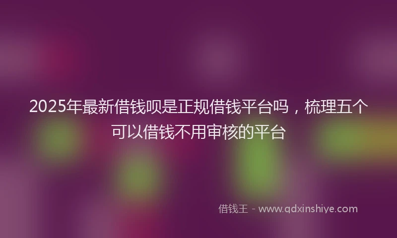 2025年最新借钱呗是正规借钱平台吗，梳理五个可以借钱不用审核的平台