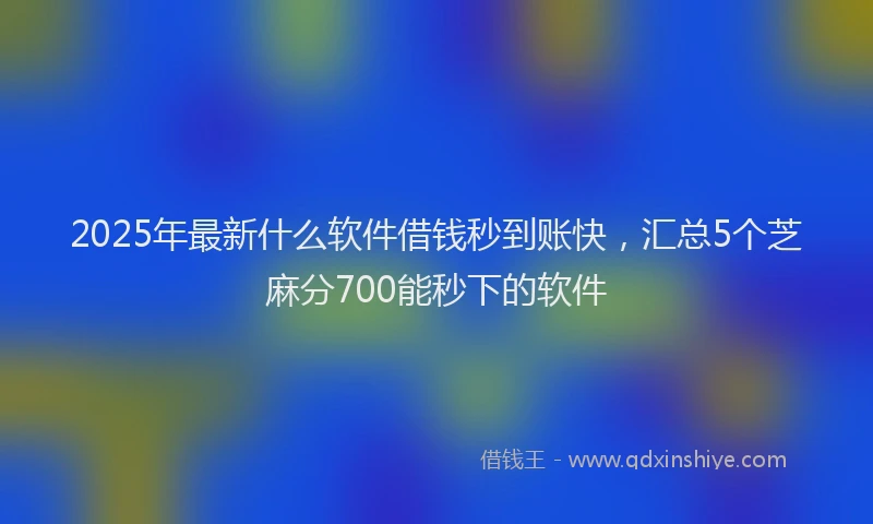 2025年最新什么软件借钱秒到账快，汇总5个芝麻分700能秒下的软件