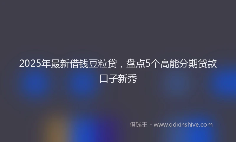 2025年最新借钱豆粒贷，盘点5个高能分期贷款口子新秀