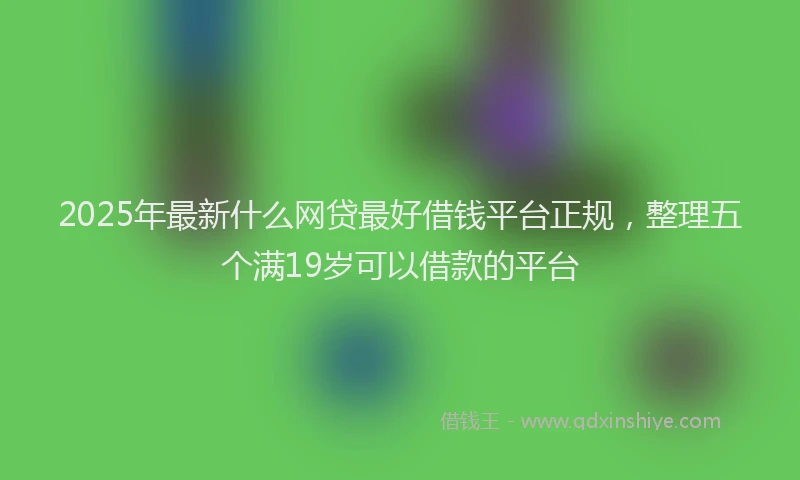 2025年最新什么网贷最好借钱平台正规，整理五个满19岁可以借款的平台