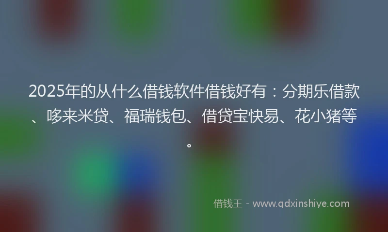 2025年的从什么借钱软件借钱好有：分期乐借款、哆来米贷、福瑞钱包、借贷宝快易、花小猪等。